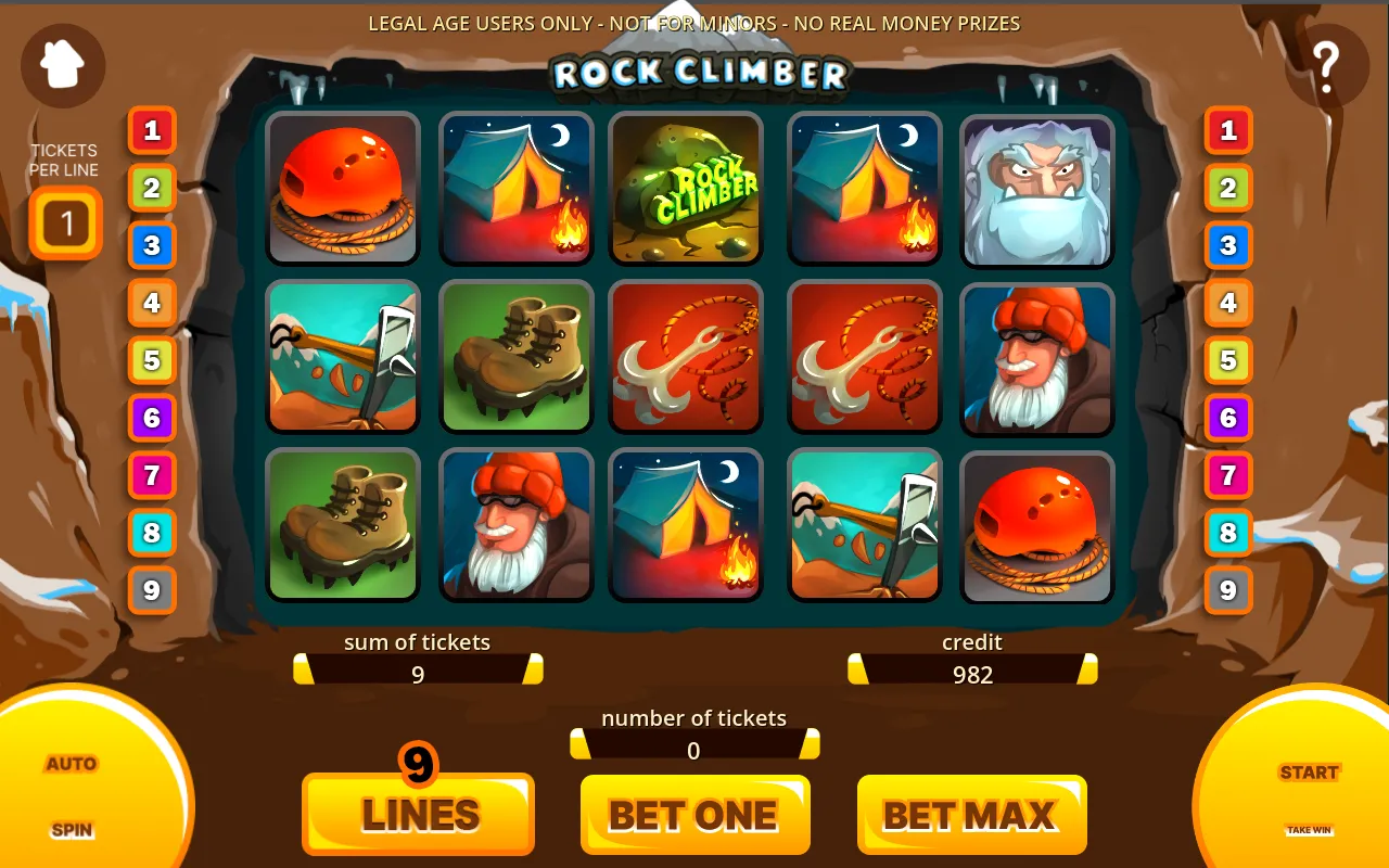Rock Climber 5-reel slot gameplay